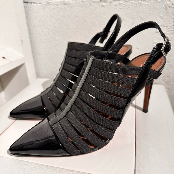 Donald J Pliner Heels Slingback Women's Size 7 Black Pointed Toe Patent Leather - Picture 11 of 11